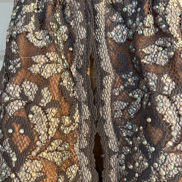 Jovani Silver and Brown Backless Dress - Picture 5 of 7